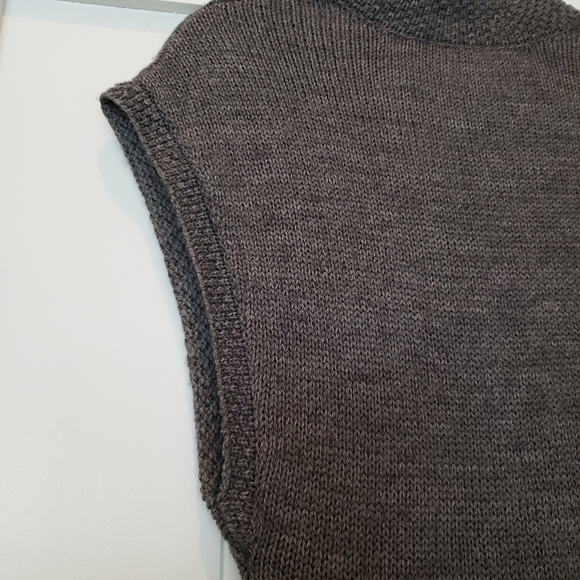 PROMOD Grey Heather V Neck Knit Sweater Vest, long vest, vintage sweater vest Sm - Picture 4 of 13